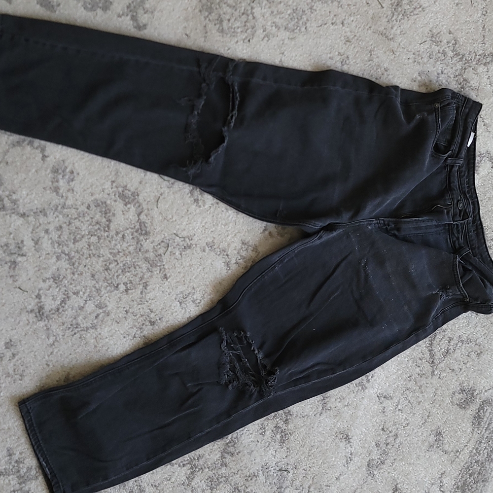 American Eagle Outfitters Black Ripped Skinny Jeans